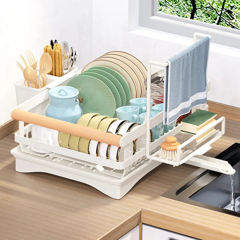 DecorBites™ Kitchen Sink Organizer Dish Drying Rack for Tableware Storage & Sponge Holder