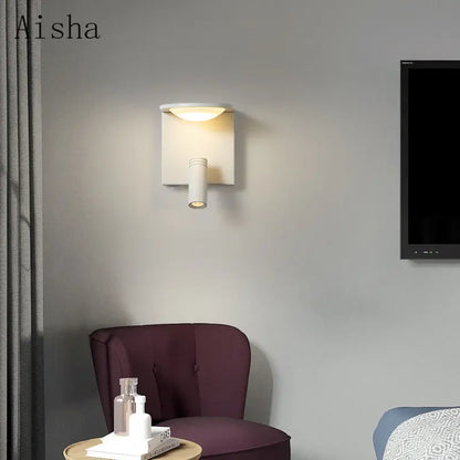 DecorBites™ LED Rotary Square Wall Lamp for Home Bedroom Study with USB Charging
