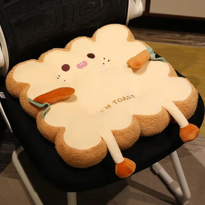 Decobites Memory Foam Bread Toast Cushion: Cute Student Chair Pad & Sofa Decor