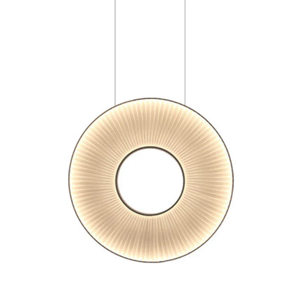 DecorBites™ Dix Heures Round Fabric LED Pendant Light for Parlor, Hotel, and Dining Room