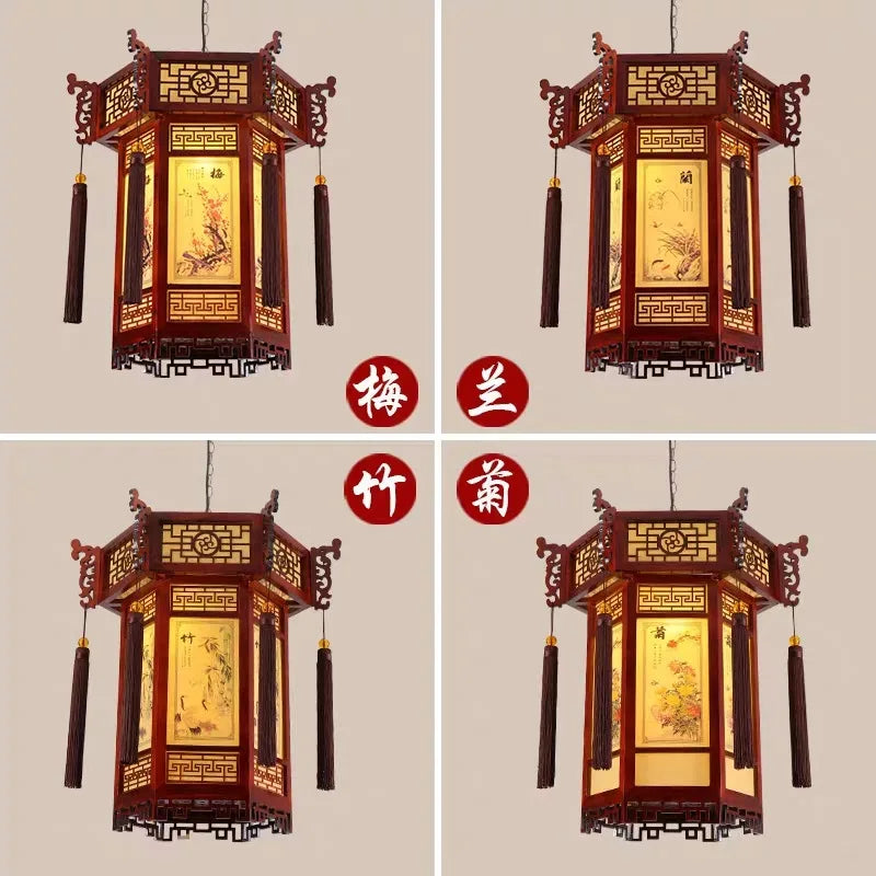 DecorBites™ Bamboo Lantern Pendant Lights: Classical Beauty for Living or Dining Room Decor