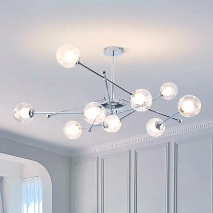 Lámpara colgante cromada con bombillas LED y bola de cristal DecorBites™ para decoración del hogar