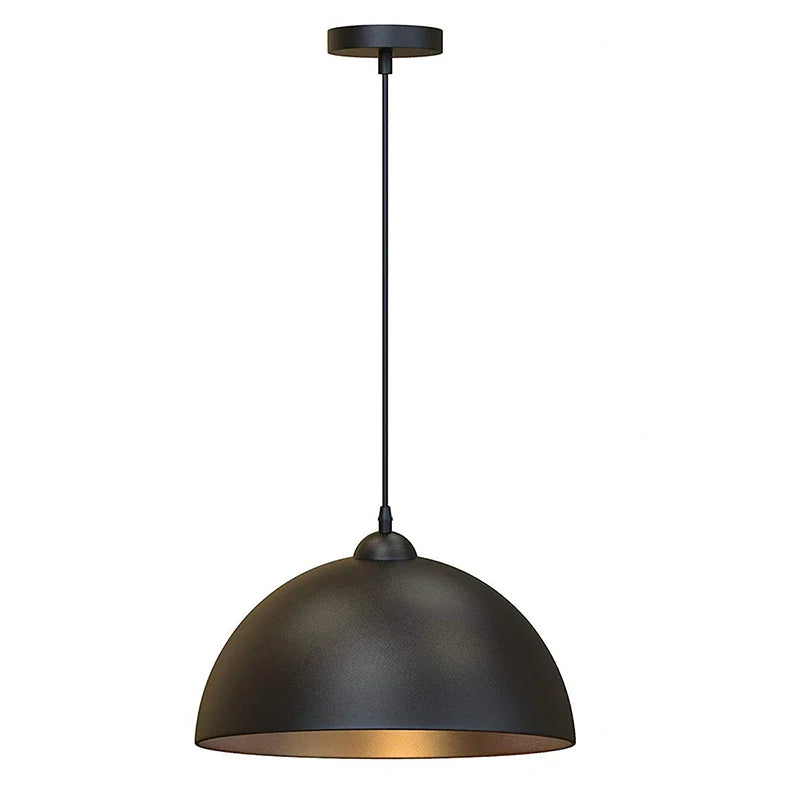 Nordic Industrial Black Dome Pendant Light