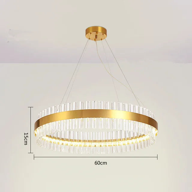 Lámpara colgante circular LED de cristal DecorBites™ para la decoración de la sala de estar y la cocina.