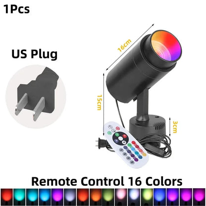 DecorBites™ LED RGB Spotlight with Remote Control for KTV Bar Disco Lighting
