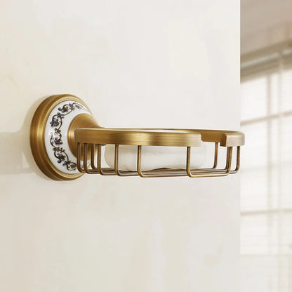 ديكوربايتس™ - طبق صابون سيراميك نحاسي عتيق - سلة صابون نحاسية - إكسسوارات حمام