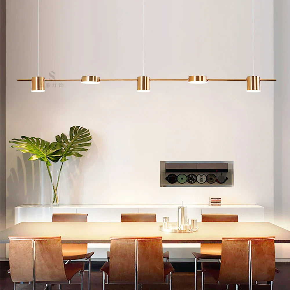 Art Deco Black and Gold LED Pendant Light