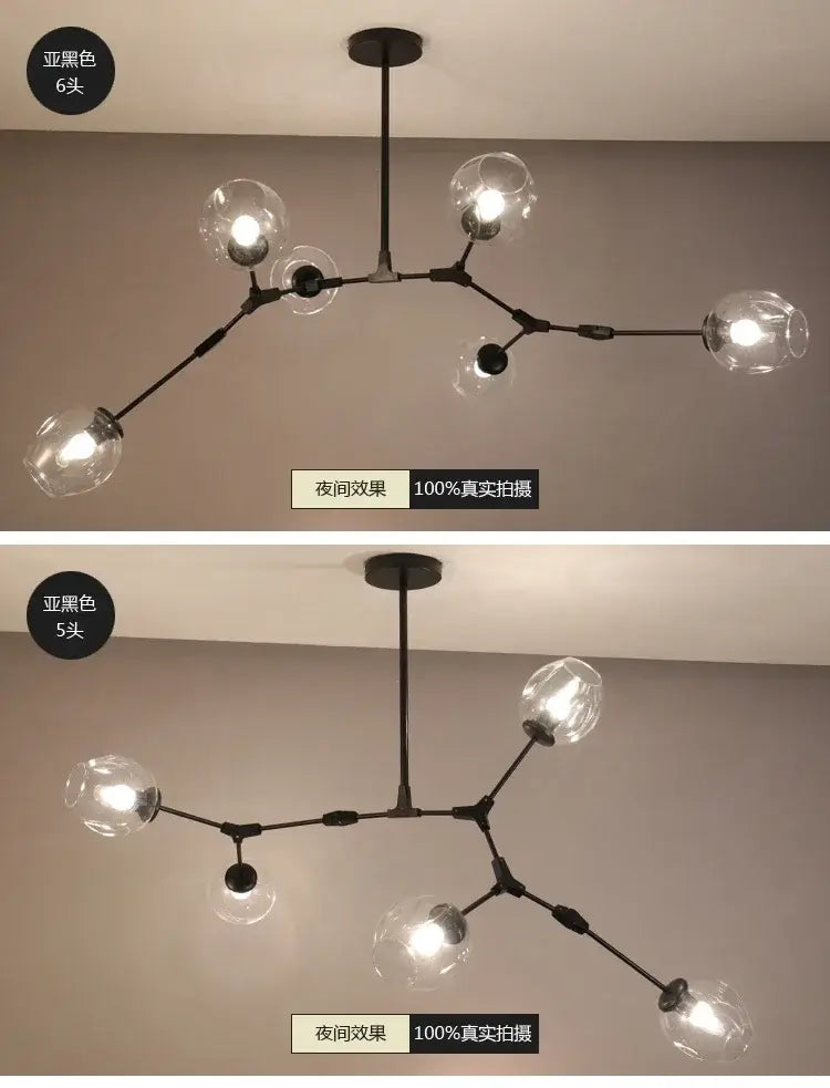 DecorBites™ Contemporary Glass Bubble Chandelier for Living Room