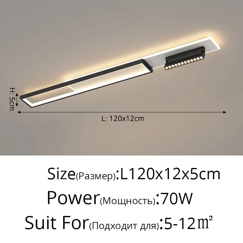 DecorBites™ Acrylic LED Chandelier with Spotlights, Black/Gold, Living Room Bedroom Lighting