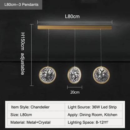 DecorBites™ Crystal Ring LED Chandelier for Restaurant Dining Room Coffee Shop