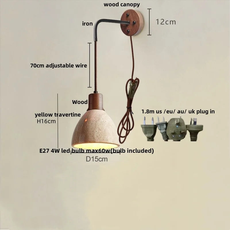 DecorBites™ LED Travertine Stone Wall Lamp - Modern Nordic Stair Light