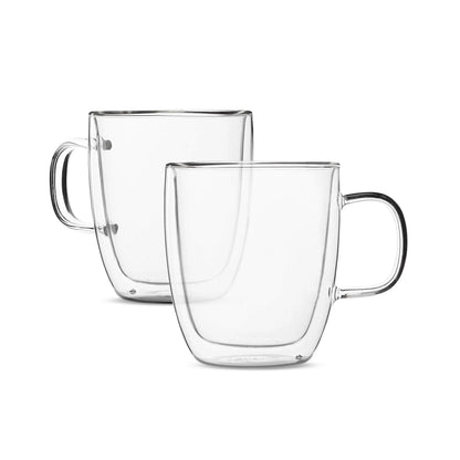 DecorBites™ Double Wall Glass Coffee Cup 250/350ml Heat Resistant Latte Milk Lemon Juice