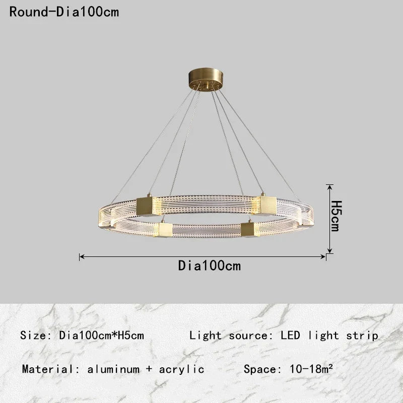 DecorBites™ LED Chandelier with Acrylic Lampshade for Living Room Dining Bedroom Lighting