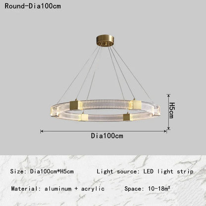 DecorBites™ LED Chandelier with Acrylic Lampshade for Living Room Dining Bedroom Lighting