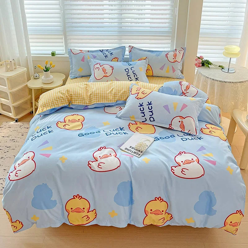 طقم أغطية سرير قطني مطبوع من DecorBites™: طقم لحاف مريح، قابل للتهوية، مناسب لجميع المواسم