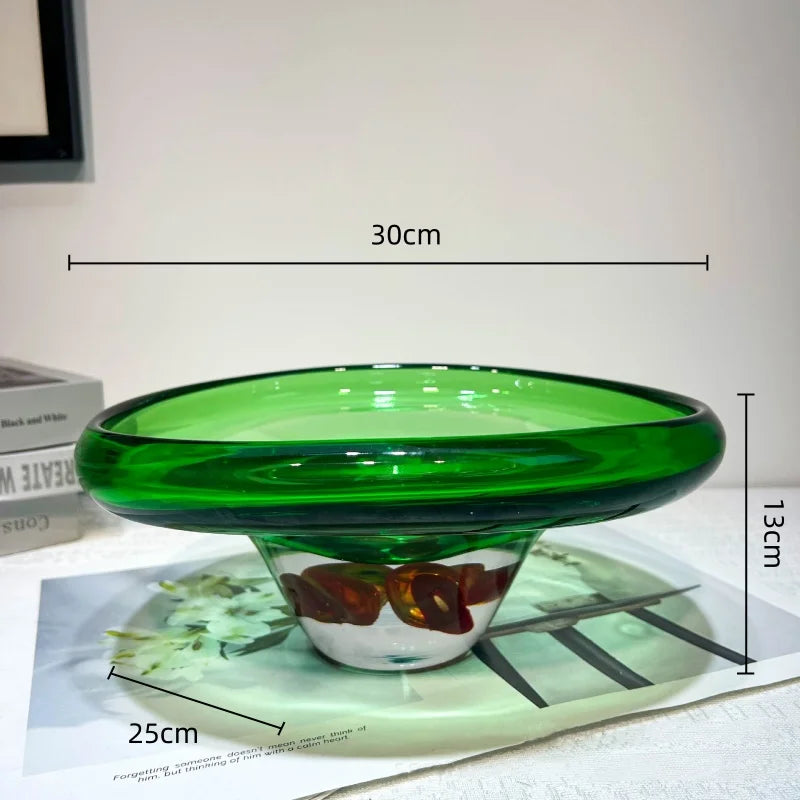 DecorBites™ Clear Fruit Tray Vase: Double Color Transparent Terrarium for Home Decor