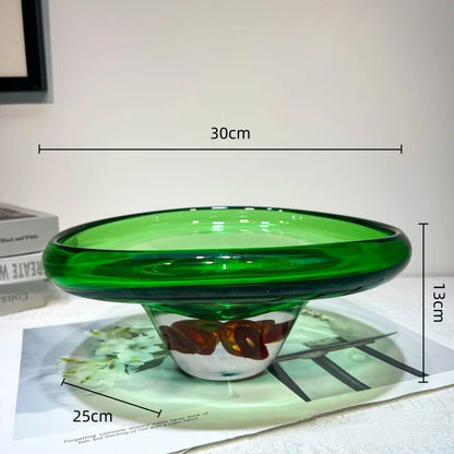 DecorBites™ Clear Fruit Tray Vase: Double Color Transparent Terrarium for Home Decor