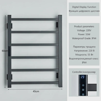 DecorBites™ Electric Towel Rack with Digital Display and Thermostatic Settings
