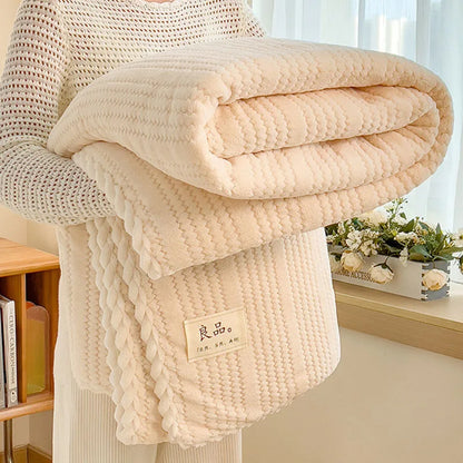 DecorBites™ Double Sided Jacquard Milk Velvet Blanket - Winter Warm Sofa Cover