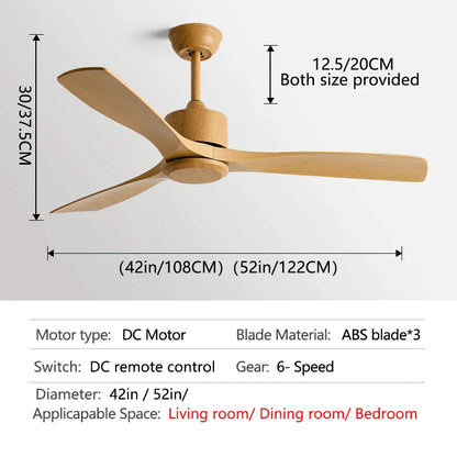 مروحة سقف صناعية سوداء من ديكوربايتس™ مقاس 52 بوصة، تدفق هواء قوي، غرفة معيشة، مكتب، تجاري