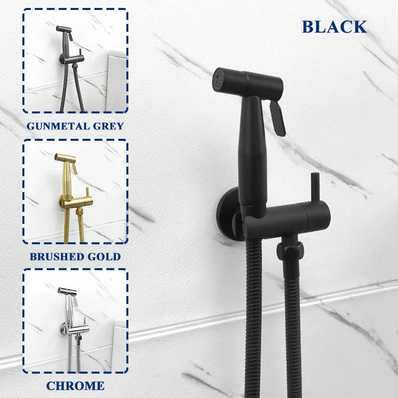 DecorBites™ Gold Bidet Faucet Handheld Sprayer Single Cold Water Tap Hygienic Toilet Shower
