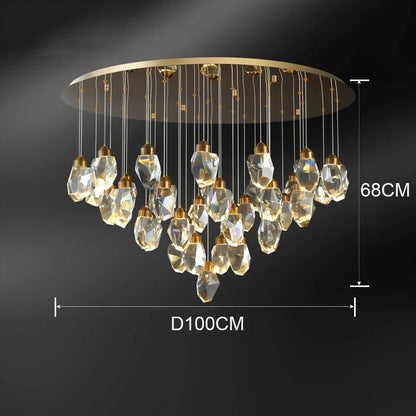 DecorBites™ Crystal Chandelier: Luxury Pendant Light for Living and Dining Room