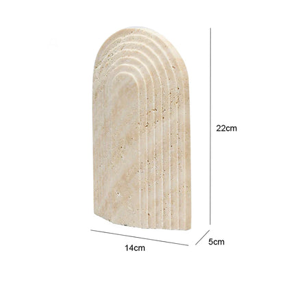 DecorBites™ Archway Shape Travertine Sculpture Figurine Statue for Home Decor