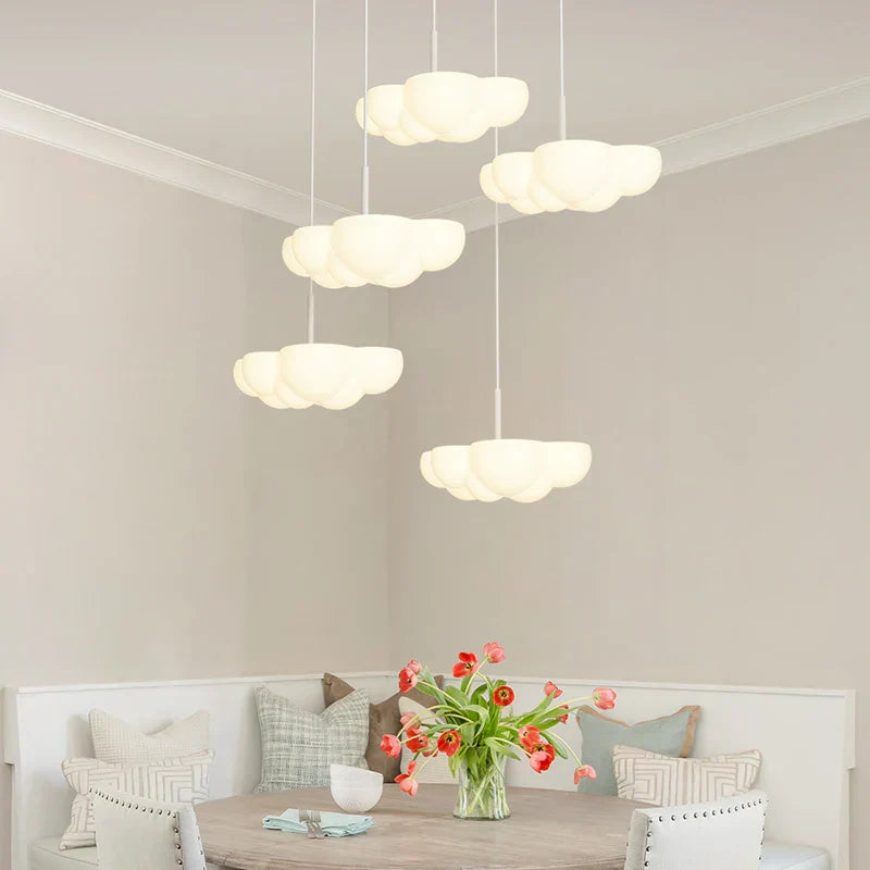 DecorBites™ Cloud White Floating Pendant Chandelier for Dining Room, Kitchen Island, Indoor Lighting