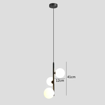 DecorBites™ Brass/Black Glass Ball LED Pendant Lights Modern Bedroom Living Room Hanging Lamps