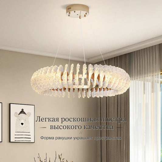 DecorBites™ Coral Flower Crystal Chandelier: Modern Luxury LED Pendant Lighting for Home