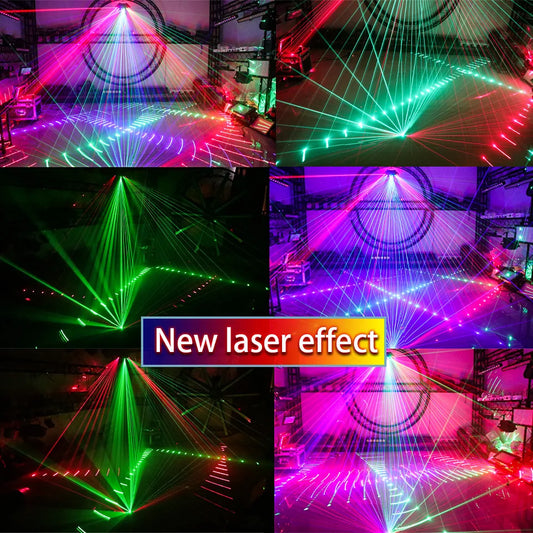 DecorBites™ 6 Eyes Stage Light LED RGB Strobe Beam Laser Projector for Bar KTV