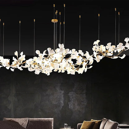 DecorBites™ Luxe Ginkgo Leaves Chandelier Pendant Light for Living Room Bedroom