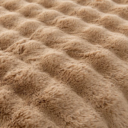 Manta de terciopelo DecorBites™ Cozy Faux Rabbit para siestas en la oficina – Tamaño individual, lujosa manta de lana de color liso