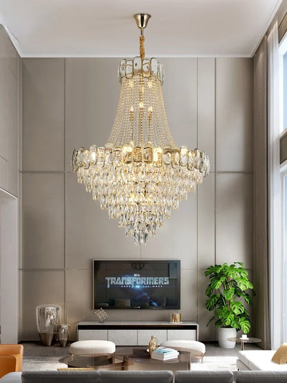 DecorBites™ Gold LED Crystal Chandelier Modern Luxury Lighting for Living Room