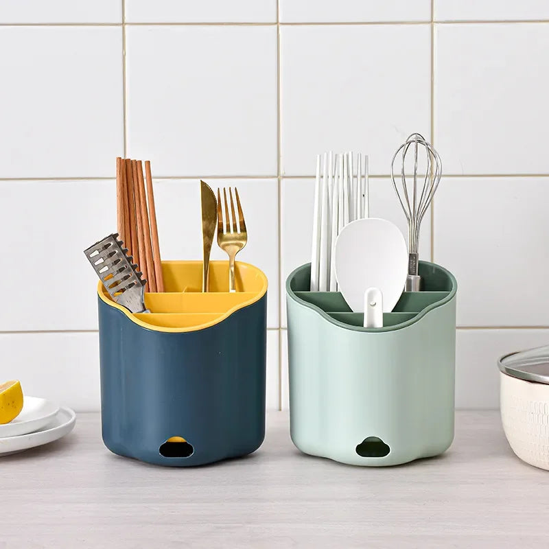 DecorBites™ Double Layer Cutlery Holder - Kitchen Tool Organizer