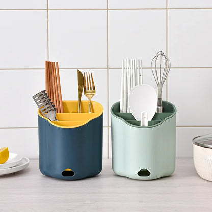 DecorBites™ Double Layer Cutlery Holder - Kitchen Tool Organizer