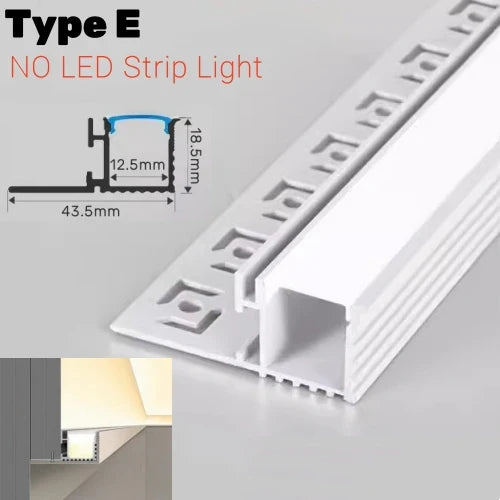 قناة خط الخصر المُدمجة ذات الملف الألومنيوم LED من DecorBites™ لزوايا الإضاءة الخلفية