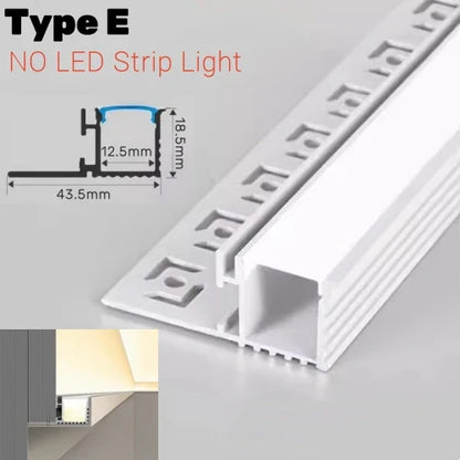 قناة خط الخصر المُدمجة ذات الملف الألومنيوم LED من DecorBites™ لزوايا الإضاءة الخلفية