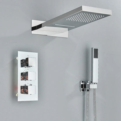 مجموعة حنفية دش ترموستاتية من DecorBites™ باللون الذهبي المصقول مع صنبور خلاط مخفي