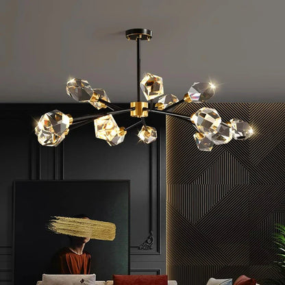 DecorBites™ Crystal Chandelier: Luxury Living Room Dining Ceiling Light