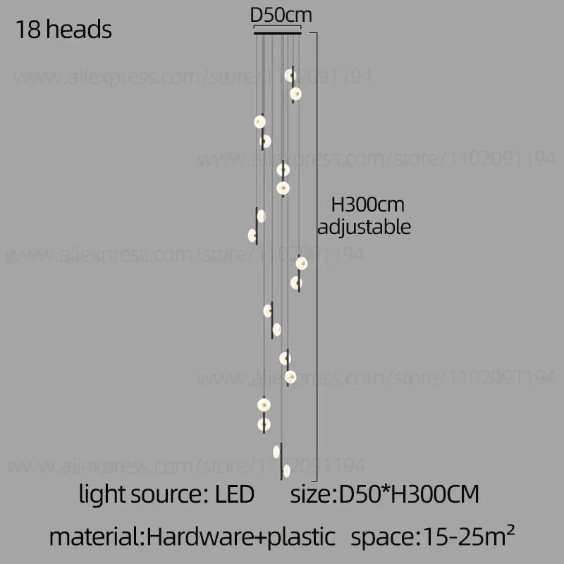 DecorBites™ LED Oval Chandelier for Modern Indoor Lighting in Bedroom and Living Room