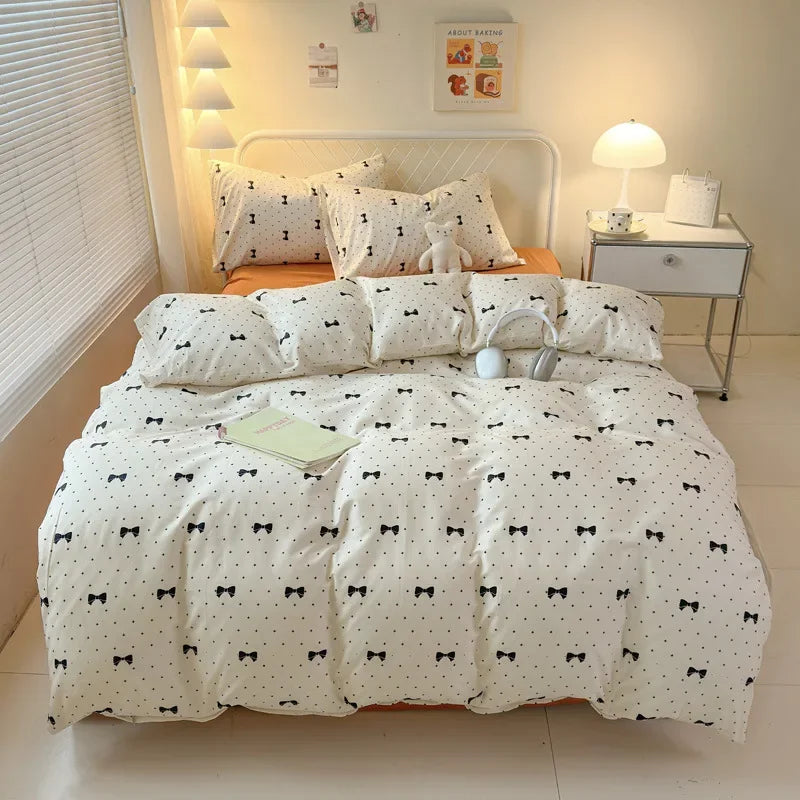 DecorBites™ Children Cartoon Print Bedding Set, Double-Layer Yarn Quilt Cover, Cozy Bedroom Decor