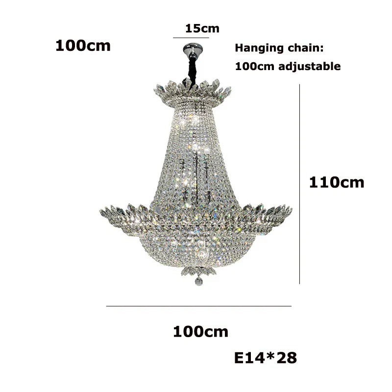 DecorBites™ Crystal LED Chandelier Light Fixture for Luxe Living Room Décor