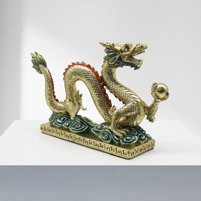 DecorBites™ Chinese Dragon Resin Sculpture - Zodiac Home Decor Accessory
