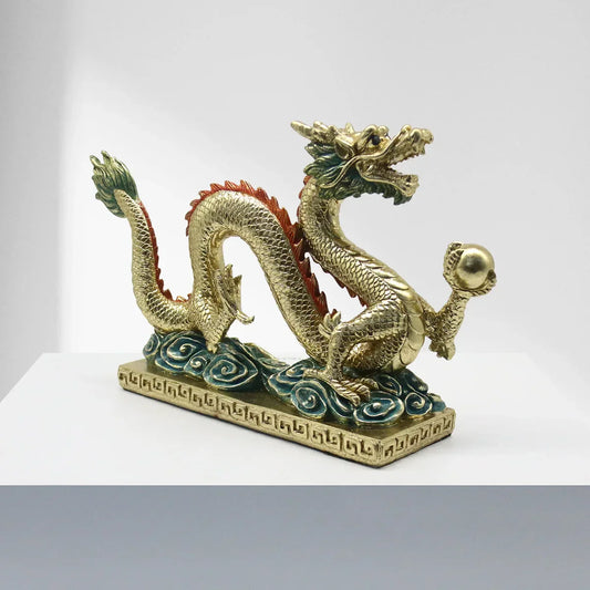 DecorBites™ Chinese Dragon Resin Sculpture - Zodiac Home Decor Accessory