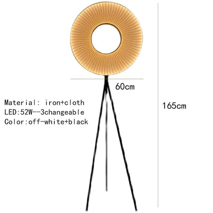 DecorBites™ Dix Heures Round Fabric LED Pendant Light for Parlor, Hotel, and Dining Room