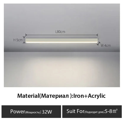 ديكوربايتس™ مصباح سقف LED خطي أسود للممر، غرفة النوم، غرفة الطعام، غرفة المعيشة - تصميم بسيط