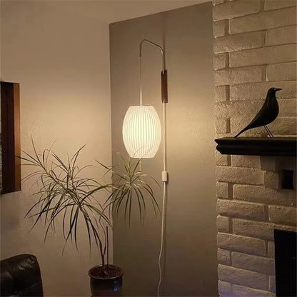 DecorBites™ Handwoven Silk Ball Wall Light: Japanese Design for Living Room and Bedroom