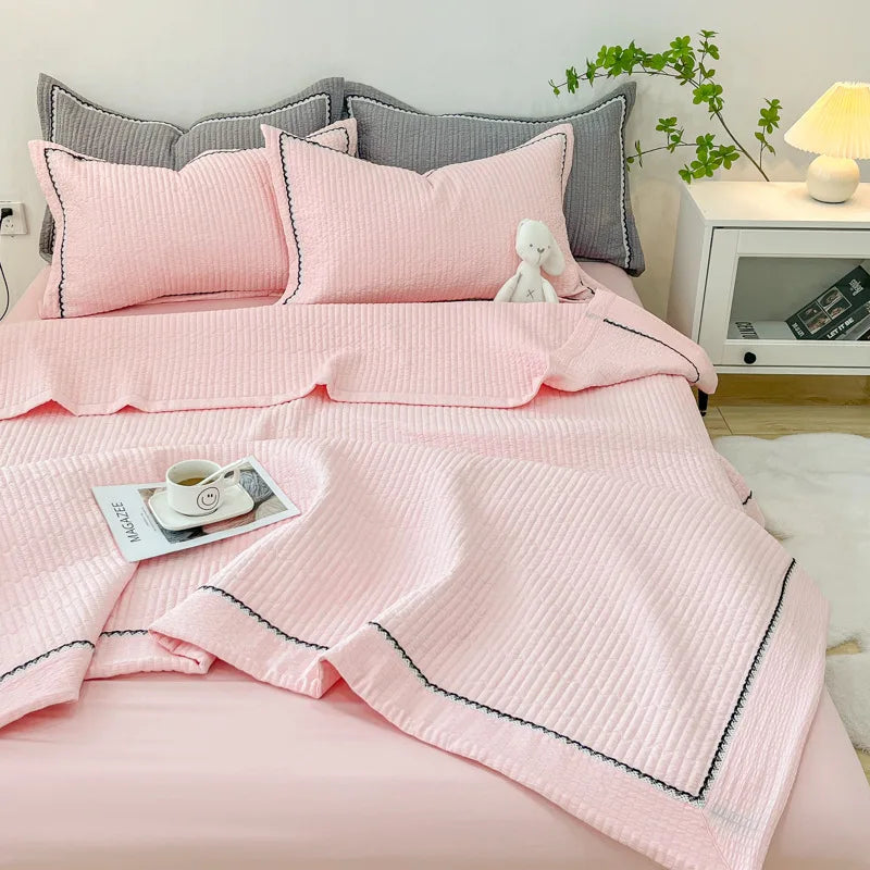 DecorBites™ Korean Style Bubble Yarn Quilted Summer Comforter Set
