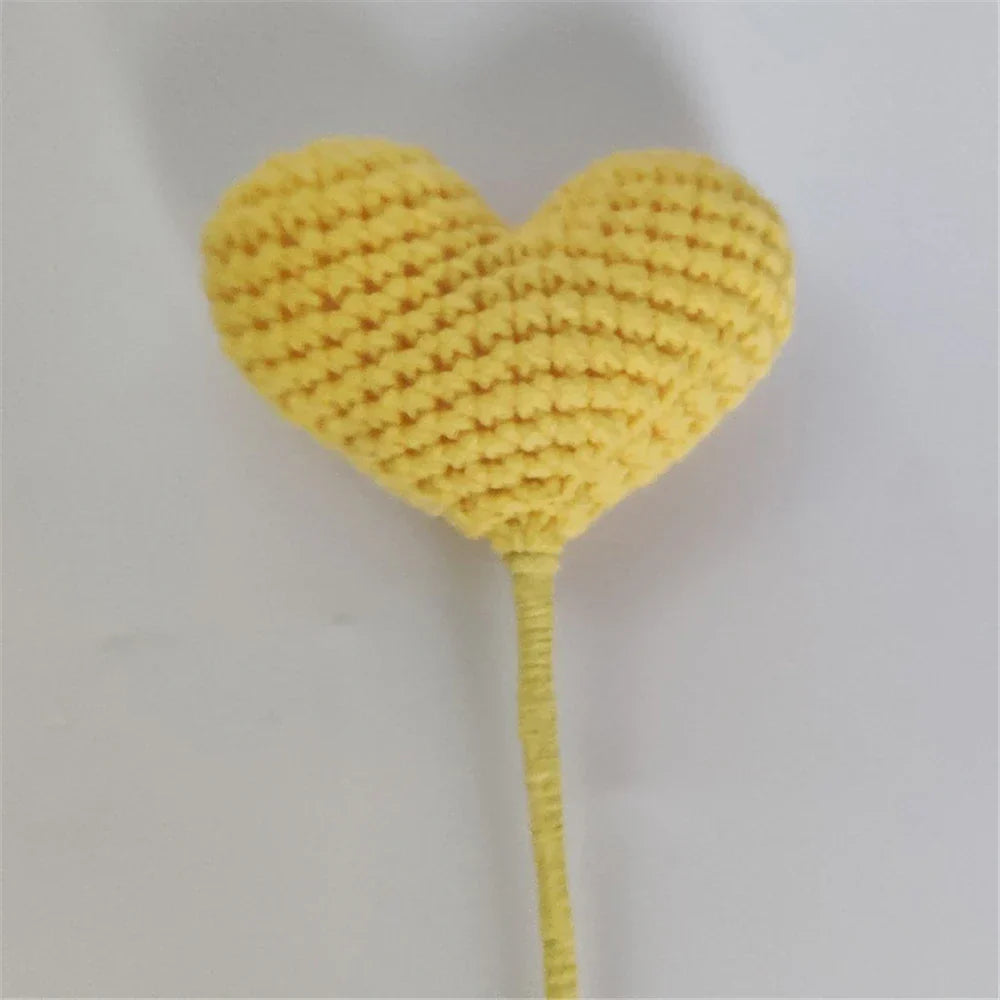 DecorBites™ Heart-Shaped Crochet Flower Bouquet - Handmade Wedding Home Decor & Family Gift